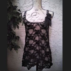 Gothic Black Lace Tank Top